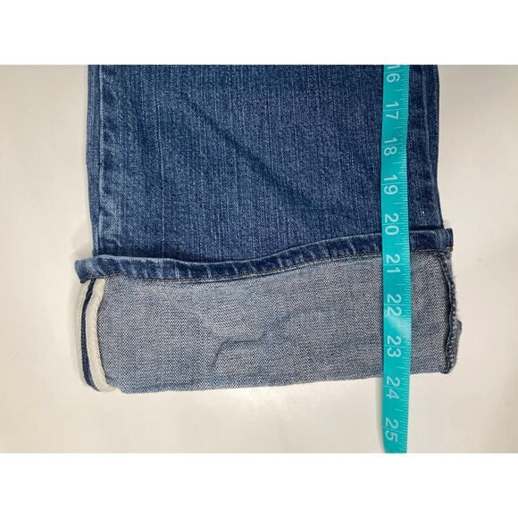 New York & Company Size 14 Cuffed Denim Capri Jeans Mid-Rise Stretch Blue - Picture 8 of 8